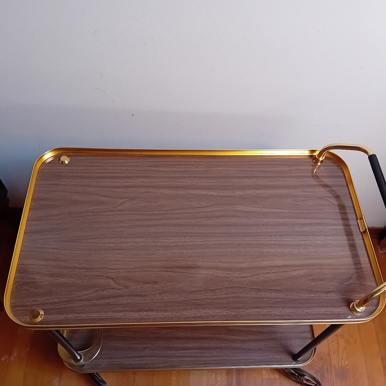 Double top bar cart in formica, brass & bakelite by MB Italia, 1960s 5