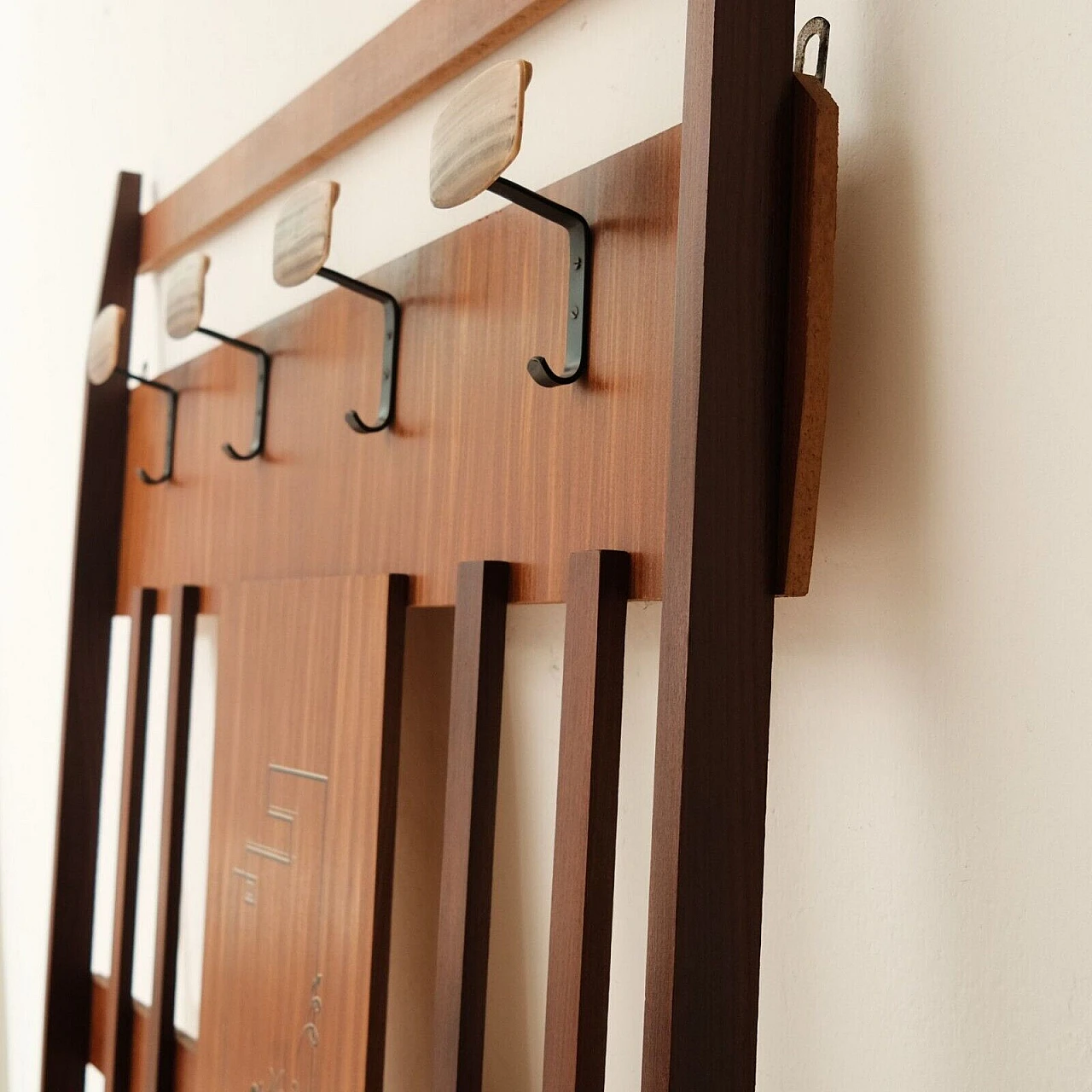 Wood and iron coat rack, 1950s 15