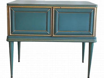 Vinyl, aluminum and glass sideboard by Umberto Mascagni, 1950s