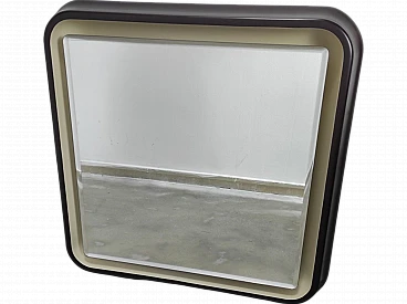 Square brown backlit mirror, 1970s