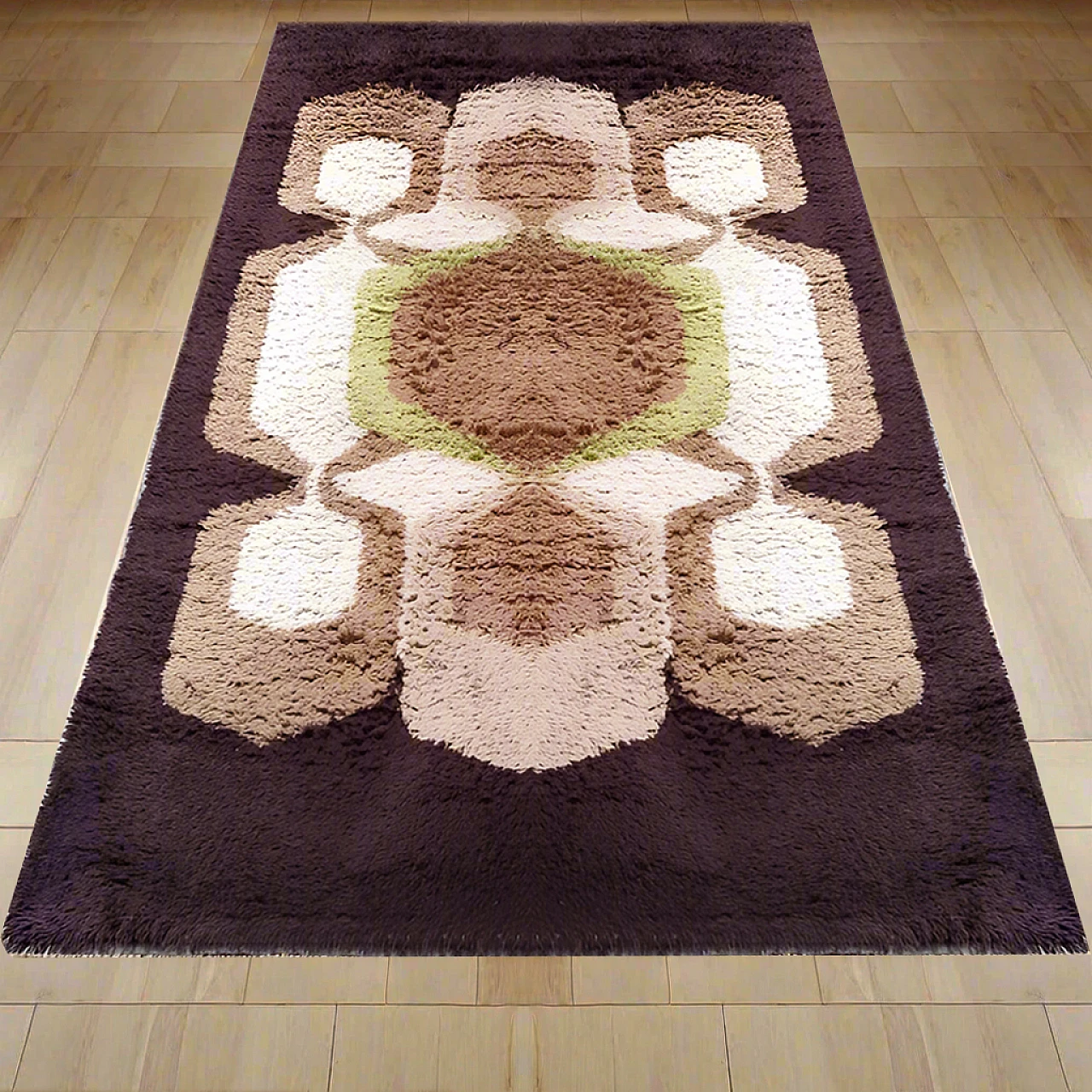 Tappeto Space Age Rug in lana, anni '70 3