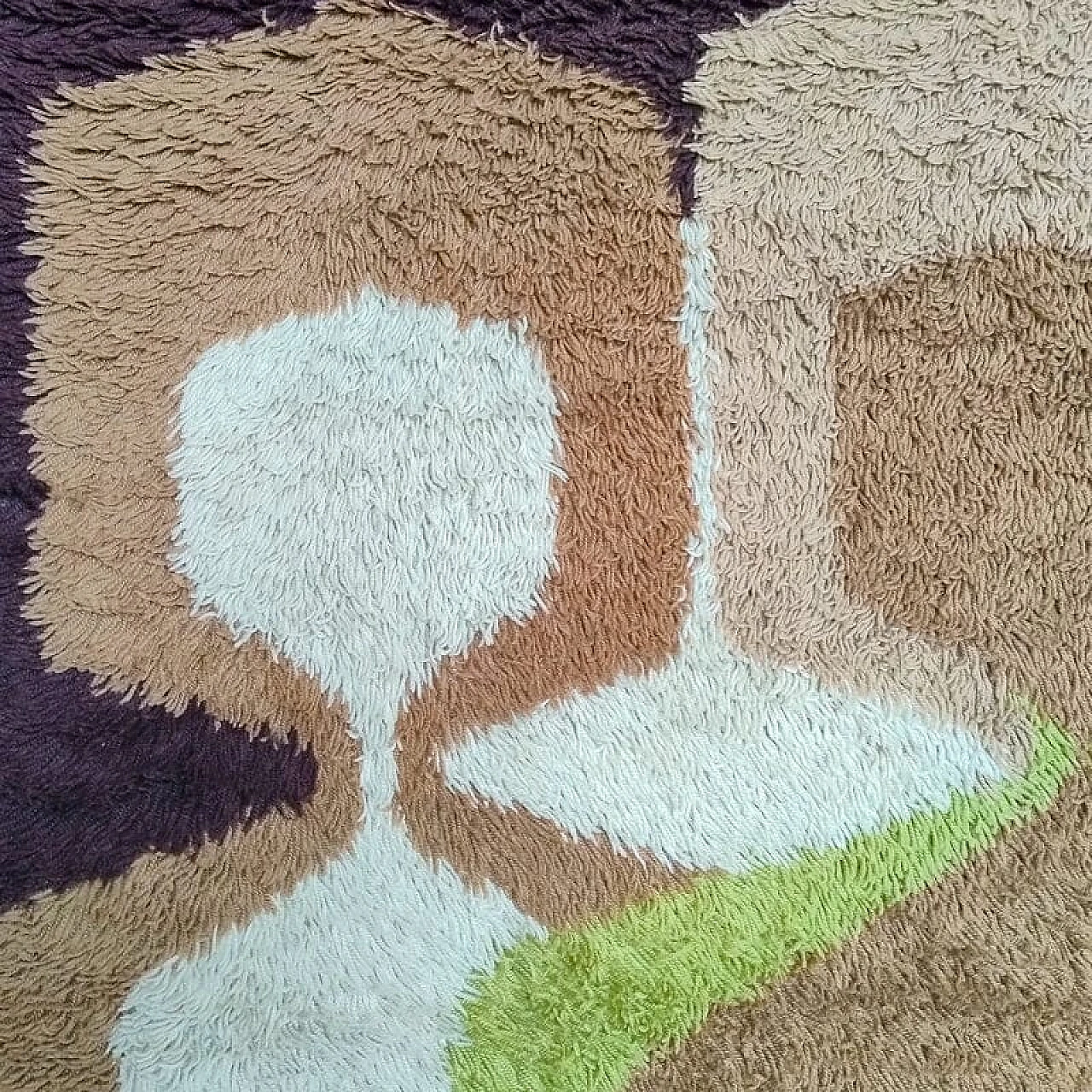 Tappeto Space Age Rug in lana, anni '70 7