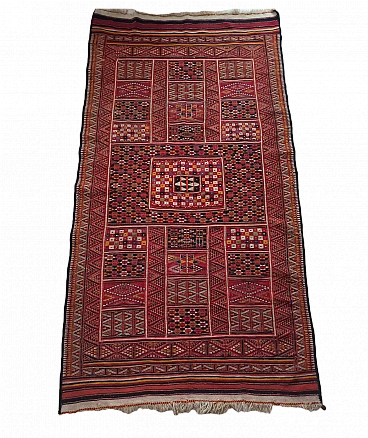 Persian wool and cotton Kilim rug, 19th century