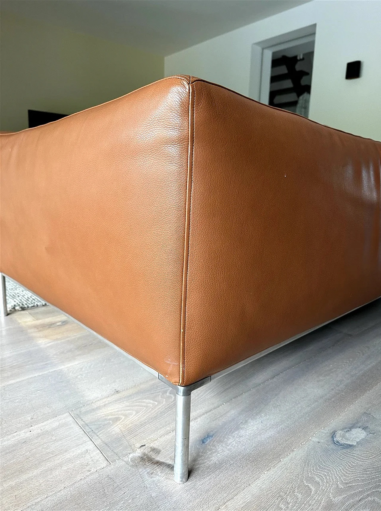 Frank sofa in cognac leather by A. Citterio for B&B Italia, 2000s 3