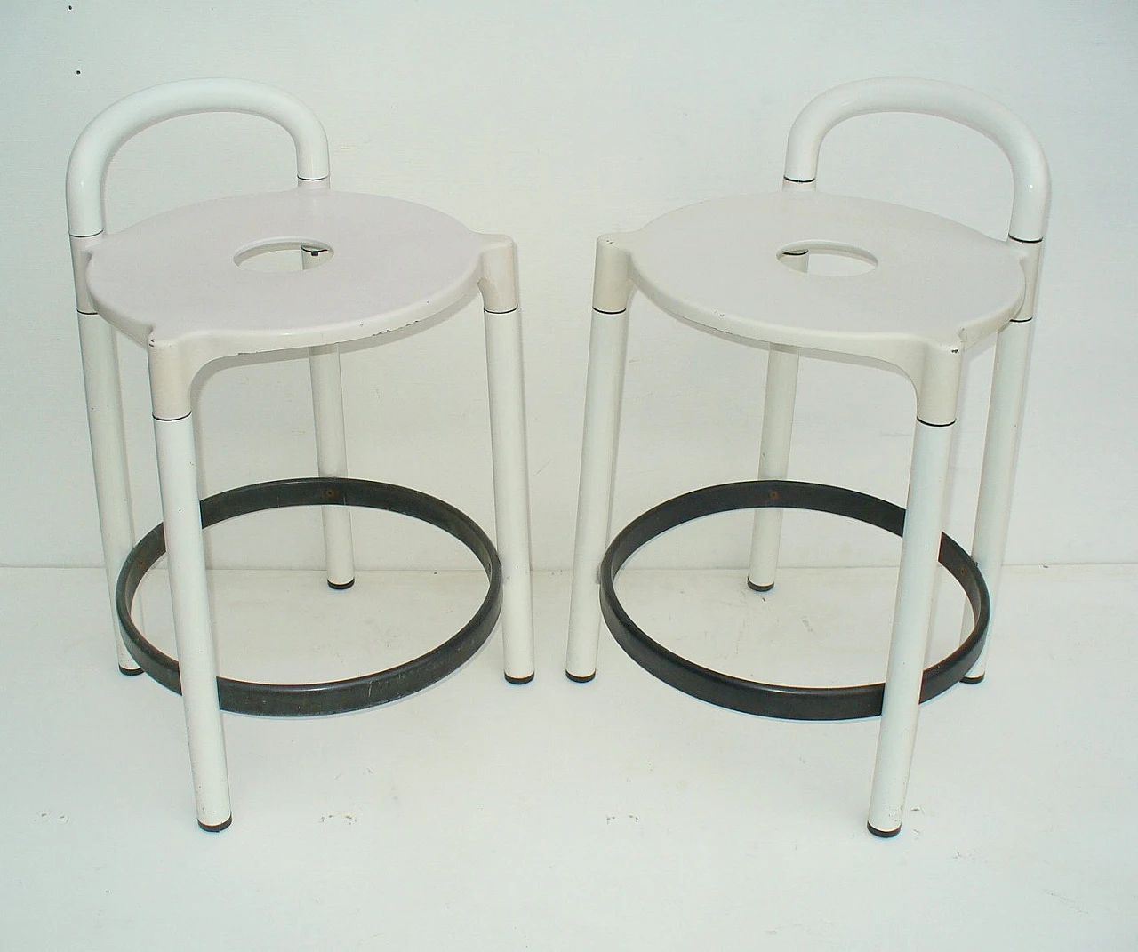 4 Stools in iron & plastic by Anna Castelli Ferrieri for Kartell, 1979 1