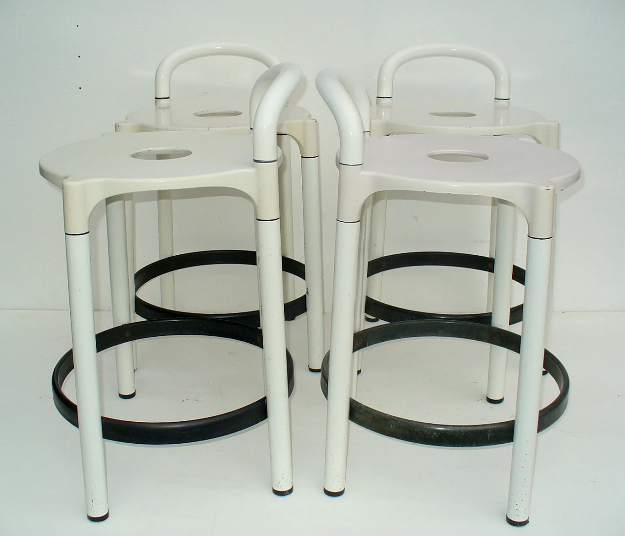 4 Sgabelli in metallo e plastica di A. C. Ferrieri per Kartell, 1979 3