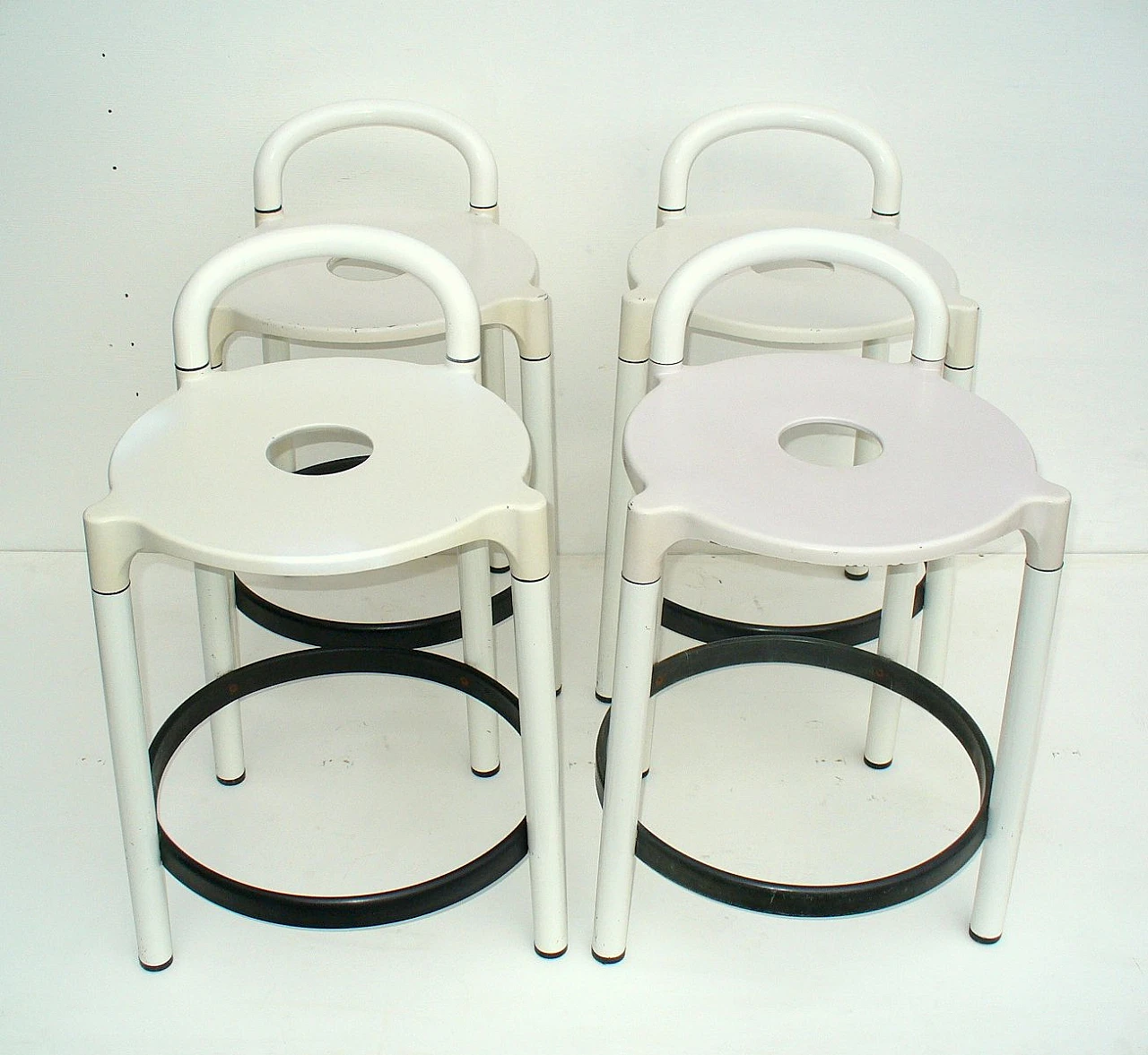 4 Sgabelli in metallo e plastica di A. C. Ferrieri per Kartell, 1979 4