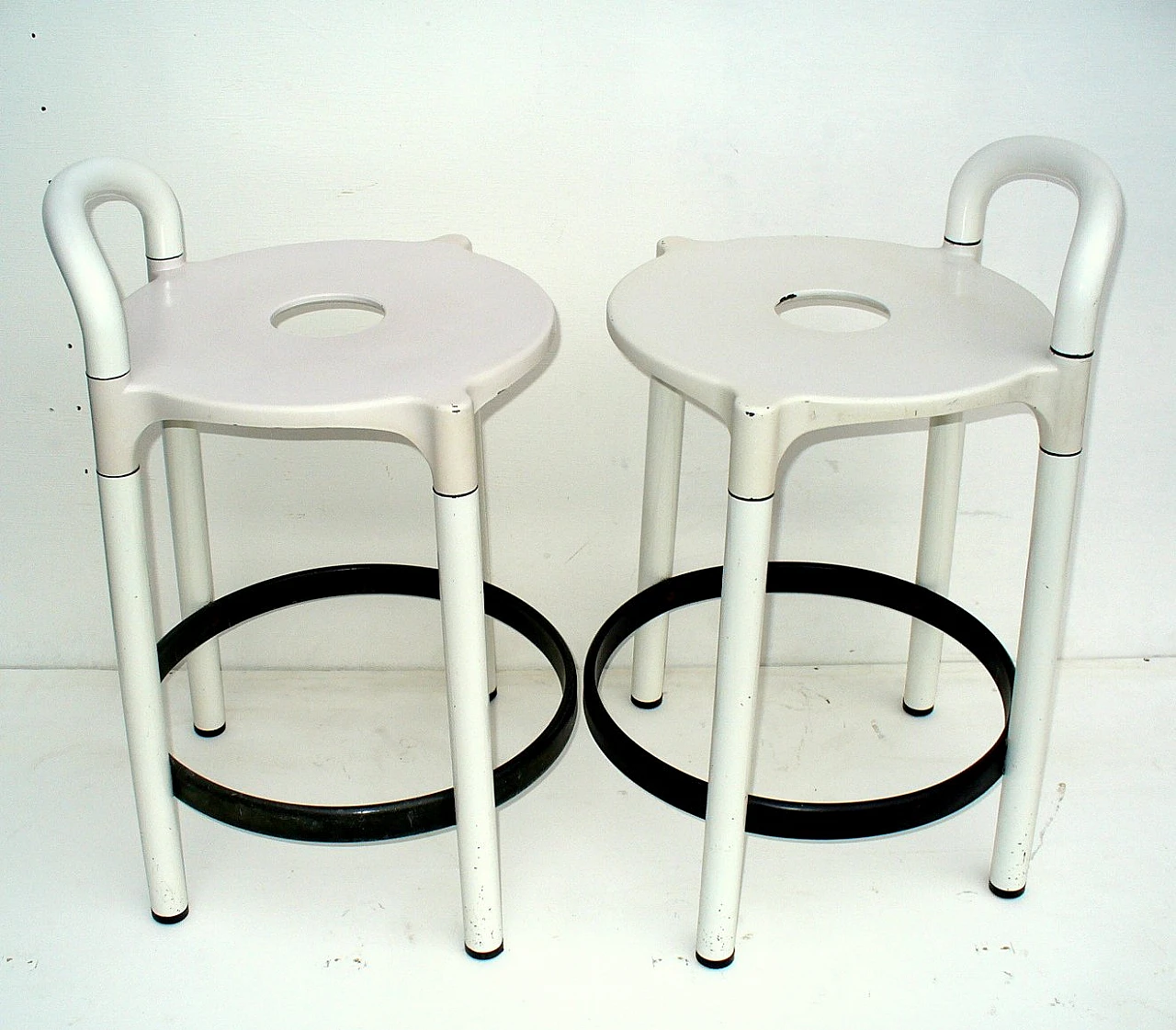 4 Sgabelli in metallo e plastica di A. C. Ferrieri per Kartell, 1979 5