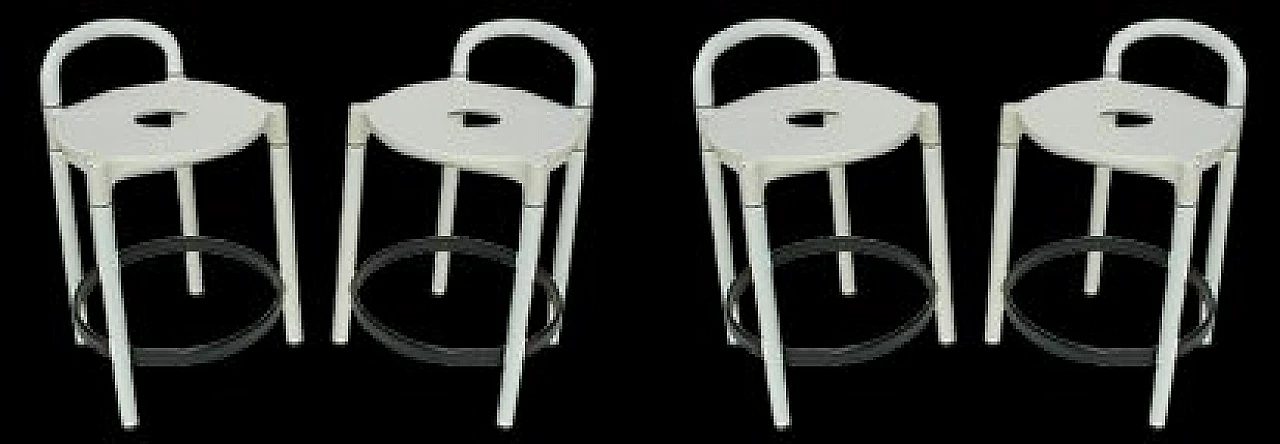 4 Sgabelli in metallo e plastica di A. C. Ferrieri per Kartell, 1979 6