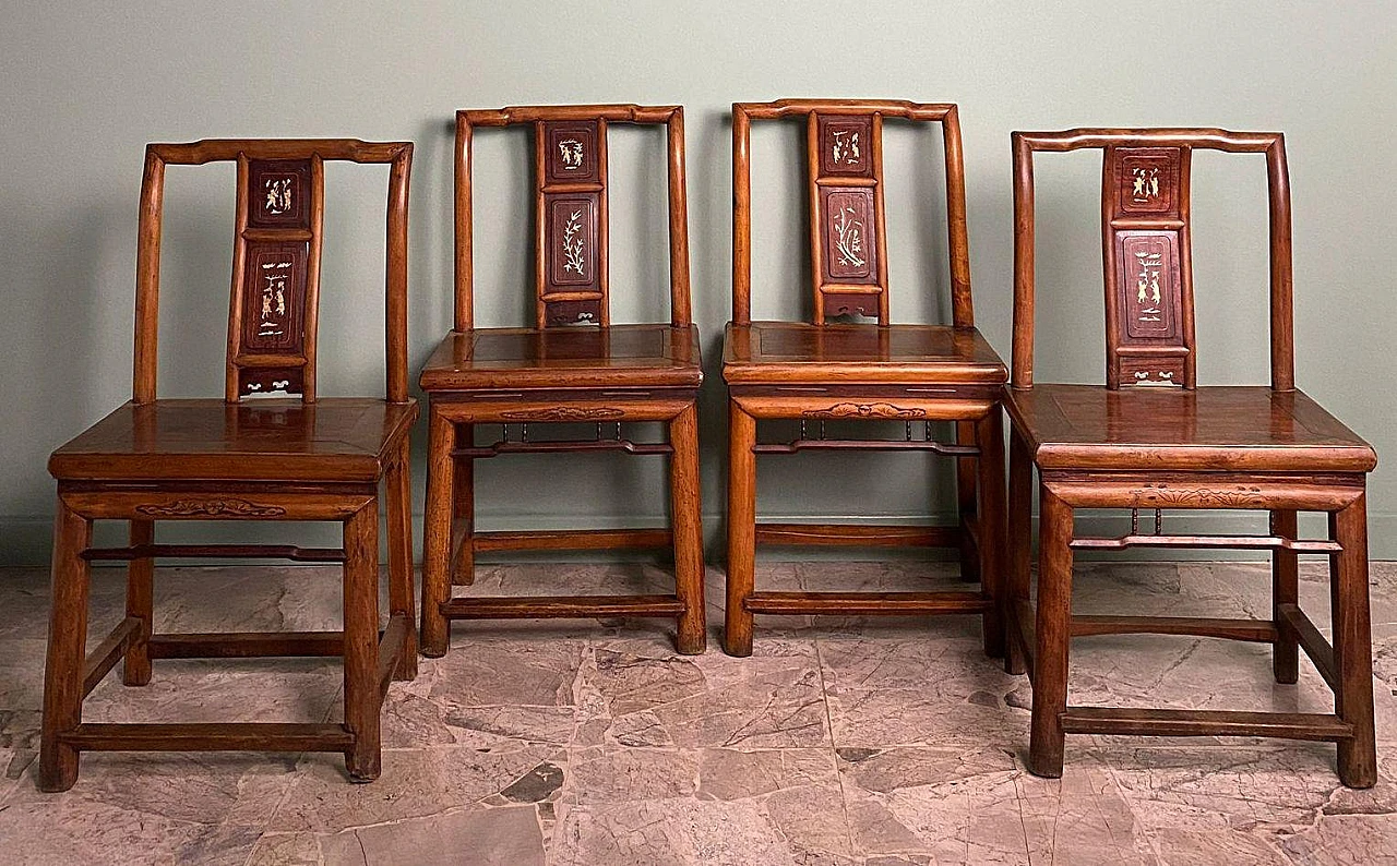 4 Chinese Ming style ceremonial chairs, late 19th century 2