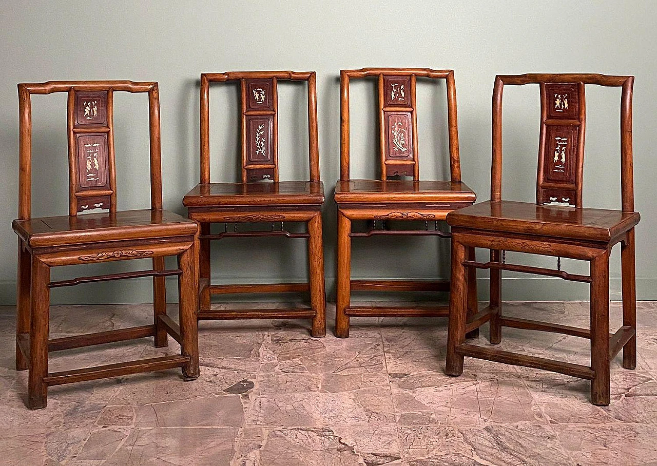 4 Chinese Ming style ceremonial chairs, late 19th century 3