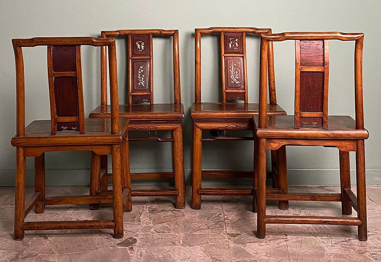 4 Chinese Ming style ceremonial chairs, late 19th century 4