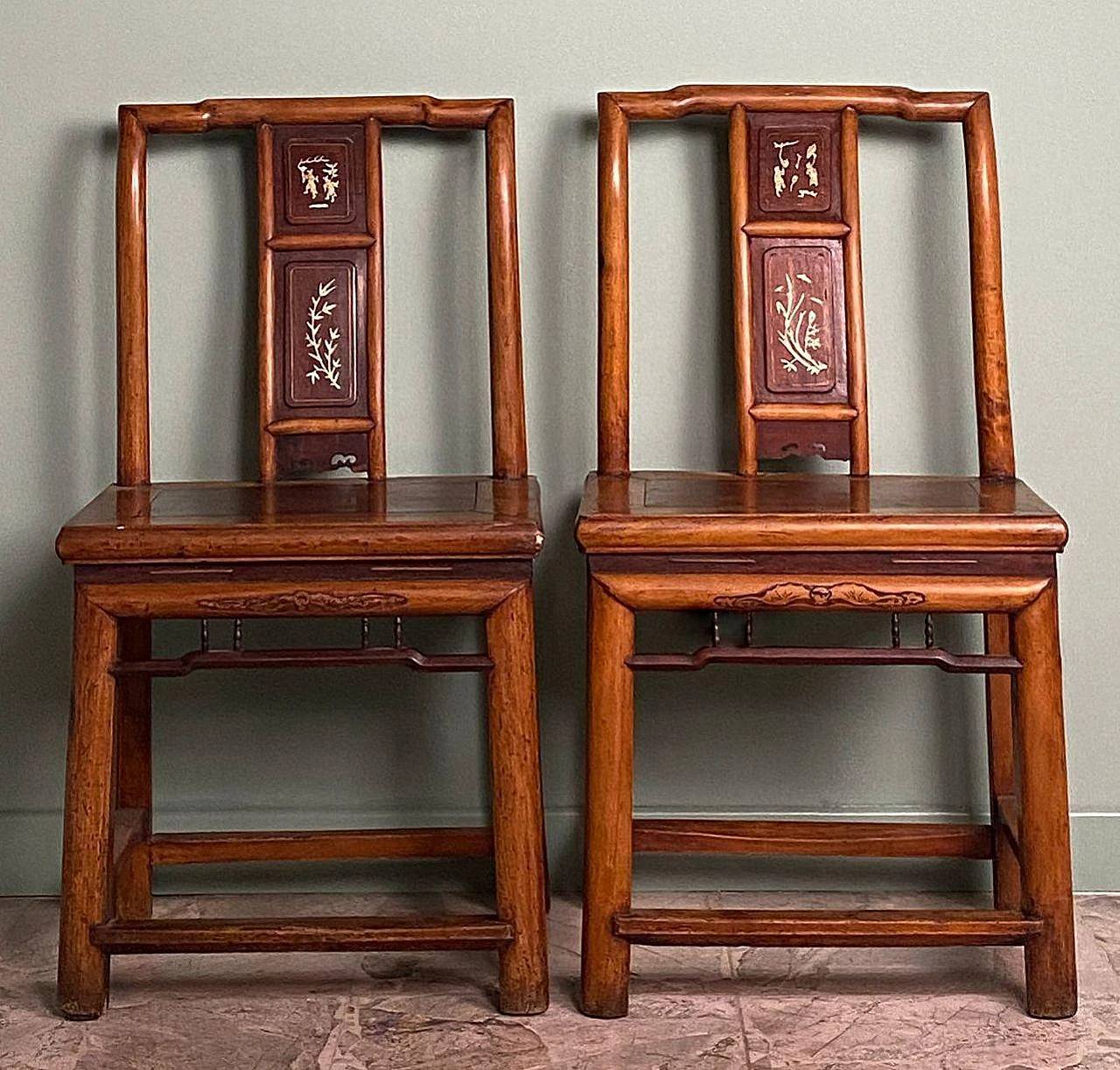 4 Chinese Ming style ceremonial chairs, late 19th century 5