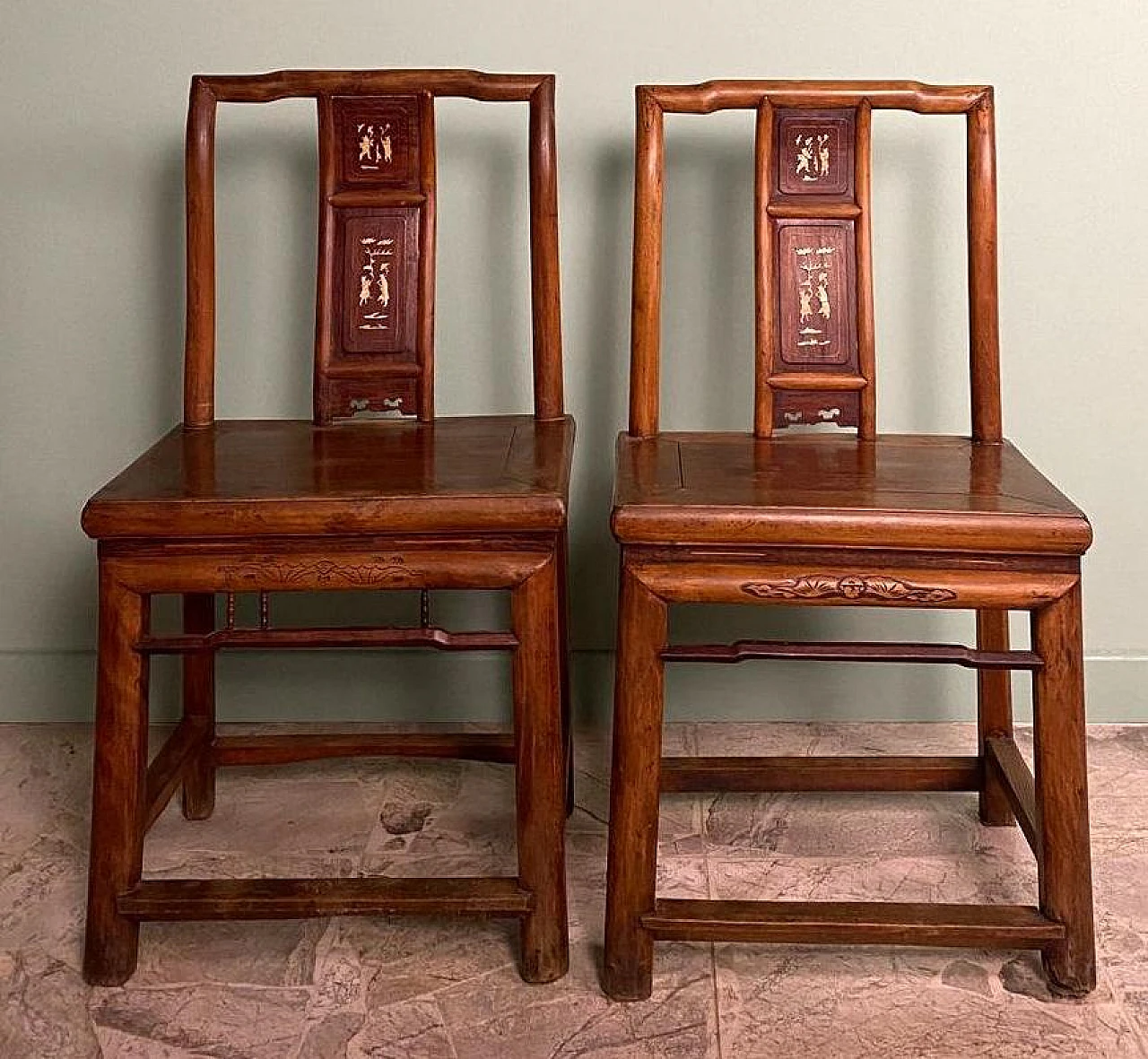 4 Chinese Ming style ceremonial chairs, late 19th century 6