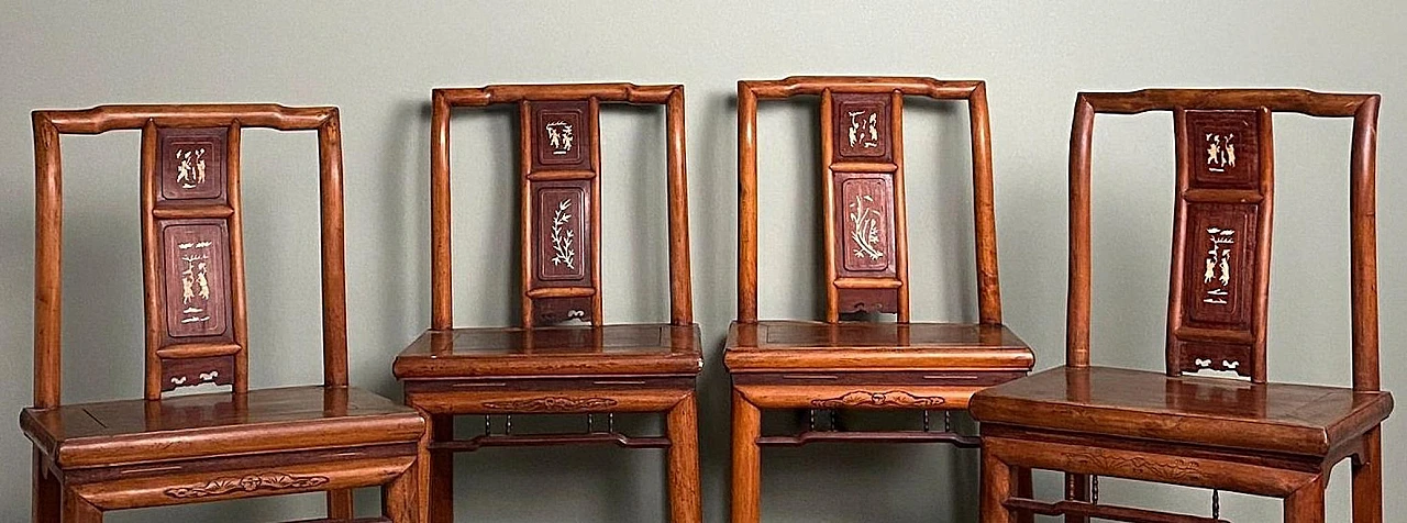 4 Chinese Ming style ceremonial chairs, late 19th century 11