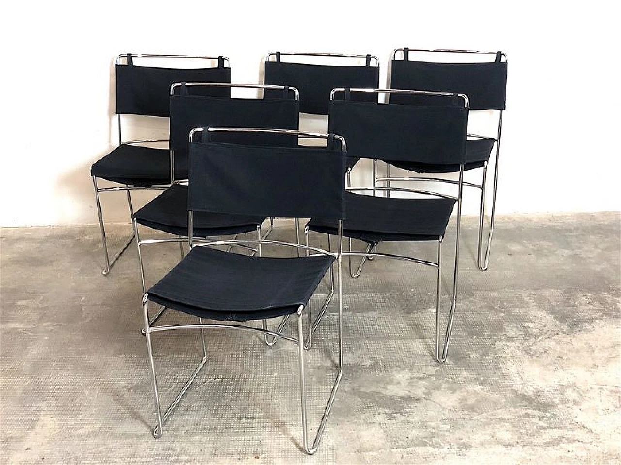 6 Delfina stackable chairs by Enzo Mari for Robots, 1970s 1