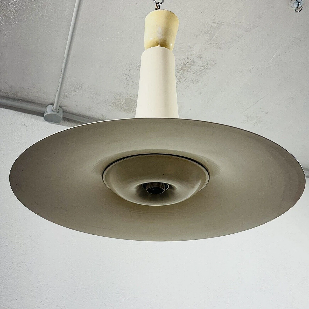 Danish enamelled metal pendant lamp, 1960s 2