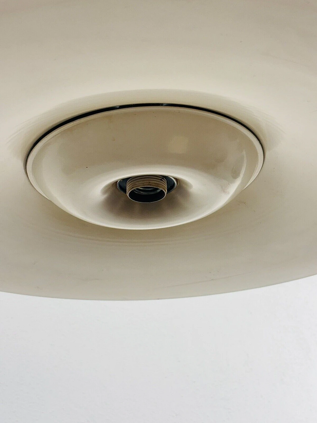 Danish enamelled metal pendant lamp, 1960s 3