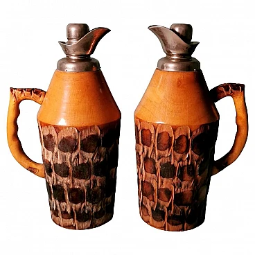 Pair of thermal jugs by Aldo Tura for Macabo, 1950s