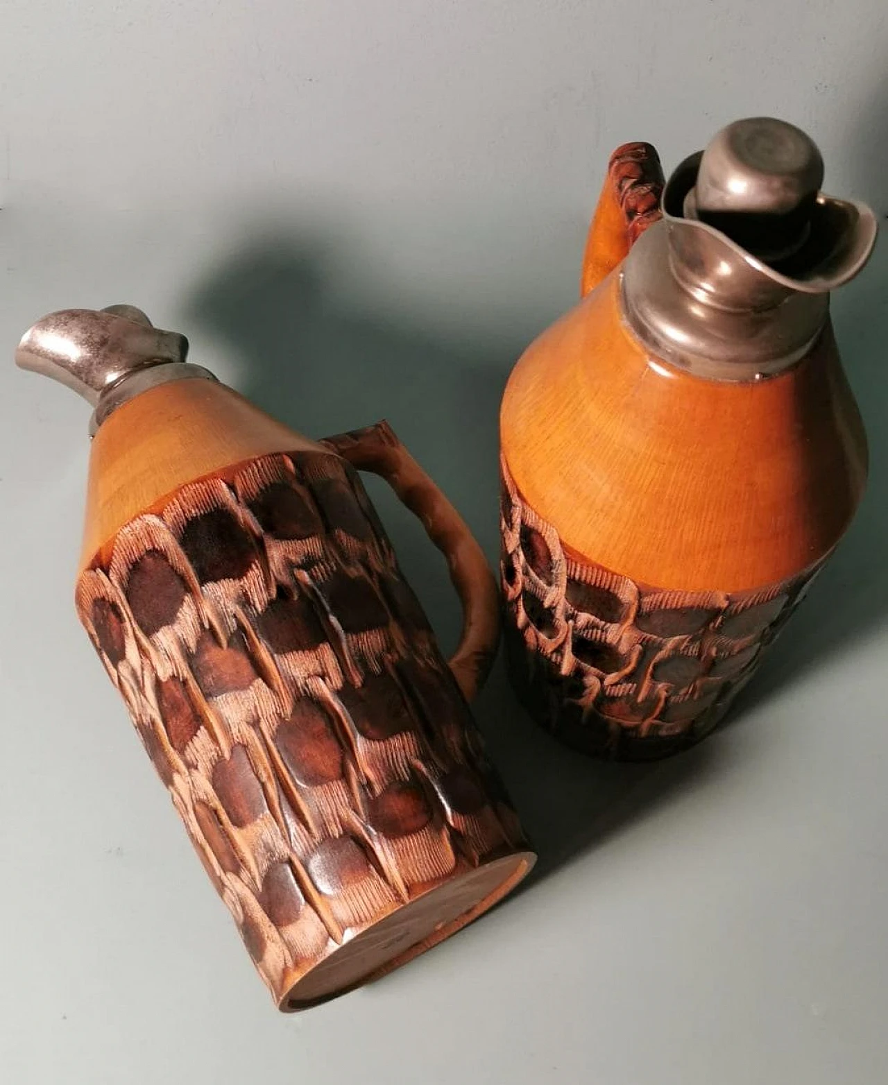 Pair of thermal jugs by Aldo Tura for Macabo, 1950s 7