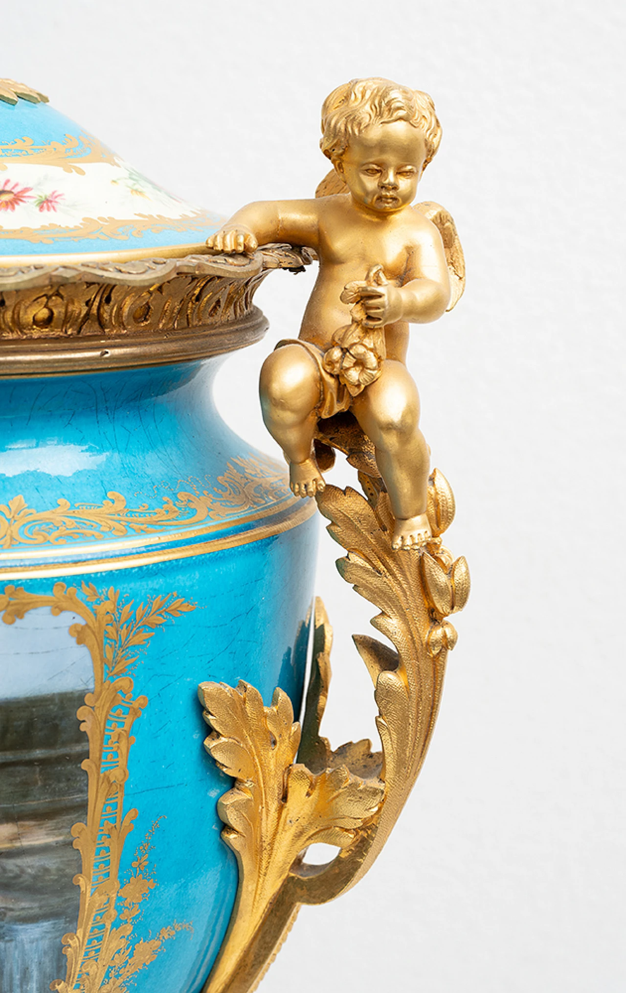 Pair of Napoleon III Sèvres porcelain and bronze vases, 19th century 5