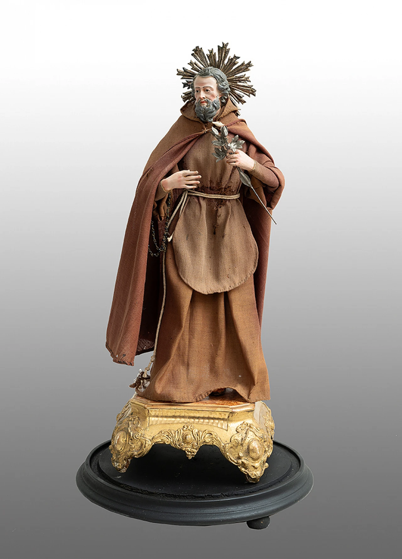 St. Cyrus, terracotta, wood and fabric sculpture, 19th century 3