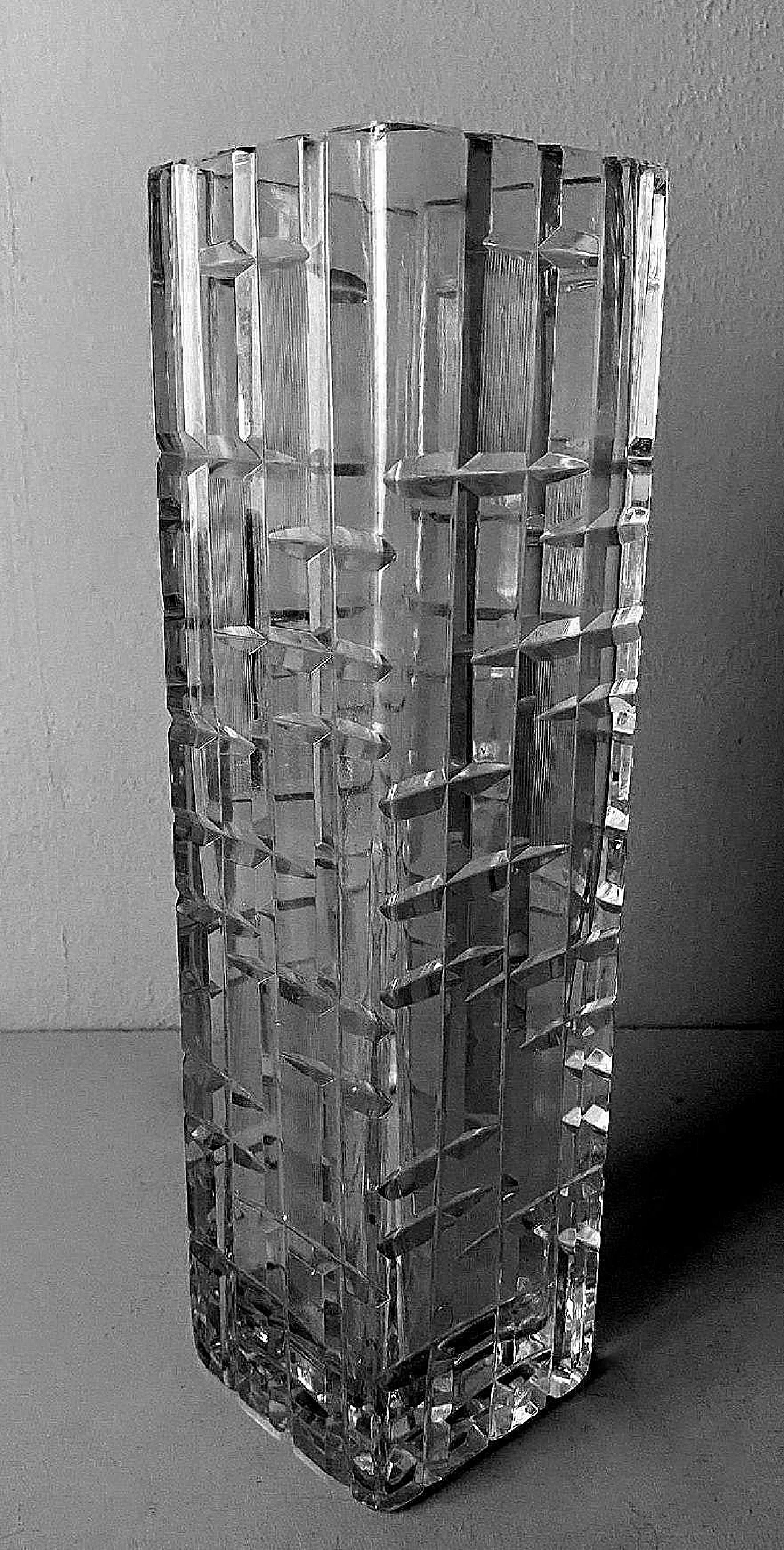 Cut and polished crystal vase, 1970s 3