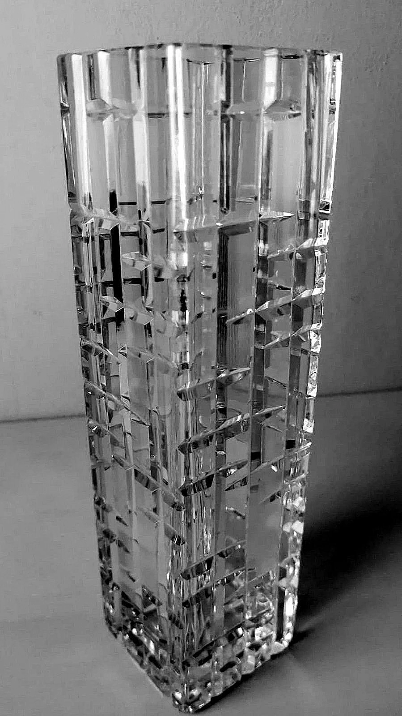 Cut and polished crystal vase, 1970s 4