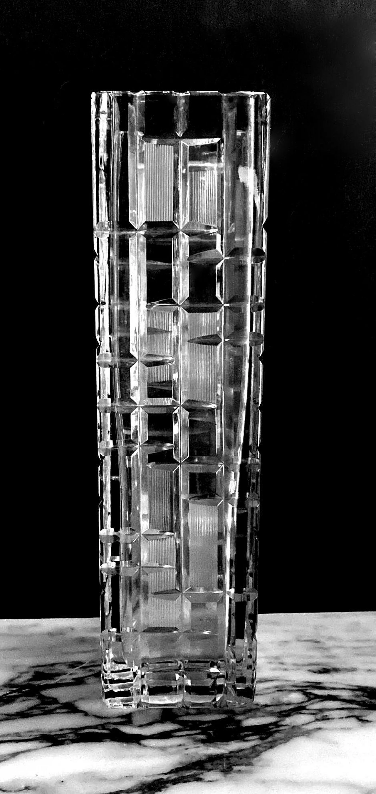 Cut and polished crystal vase, 1970s 8