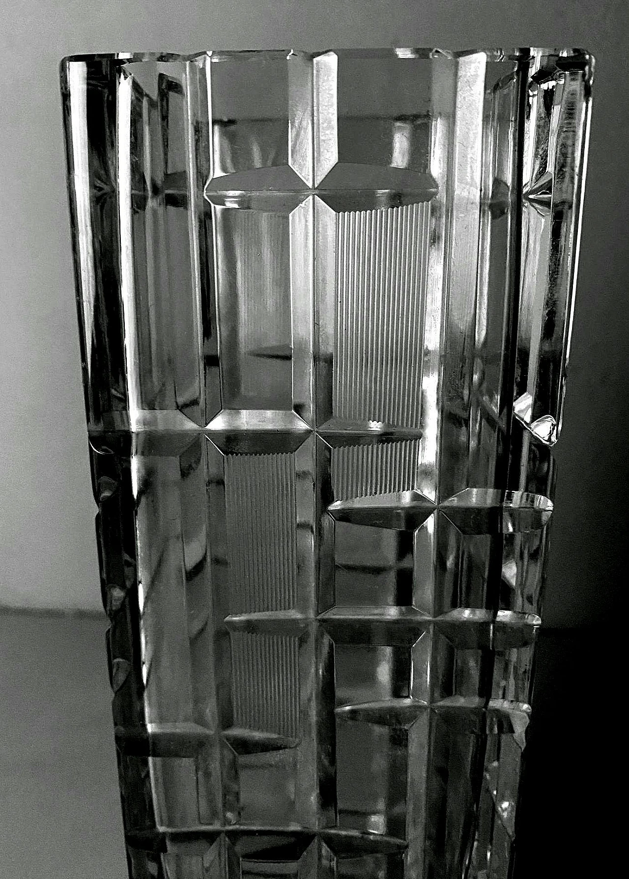 Cut and polished crystal vase, 1970s 10