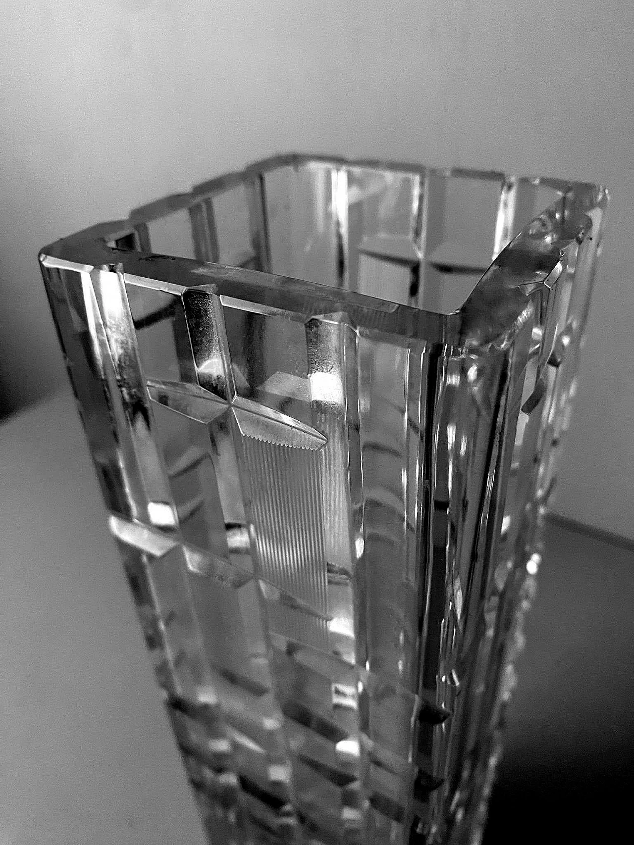 Cut and polished crystal vase, 1970s 11