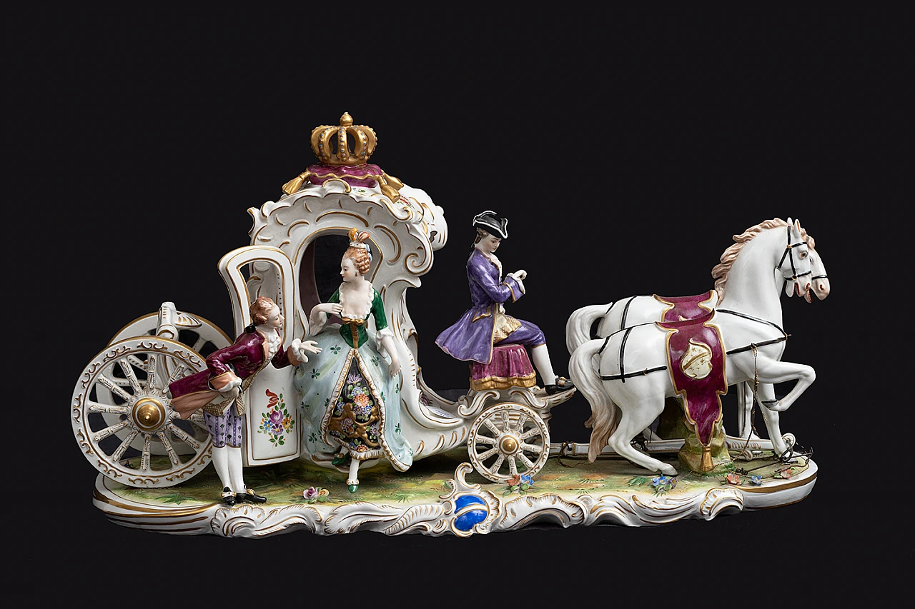 Carriage, Dresden porcelain sculpture, early 20th century 1