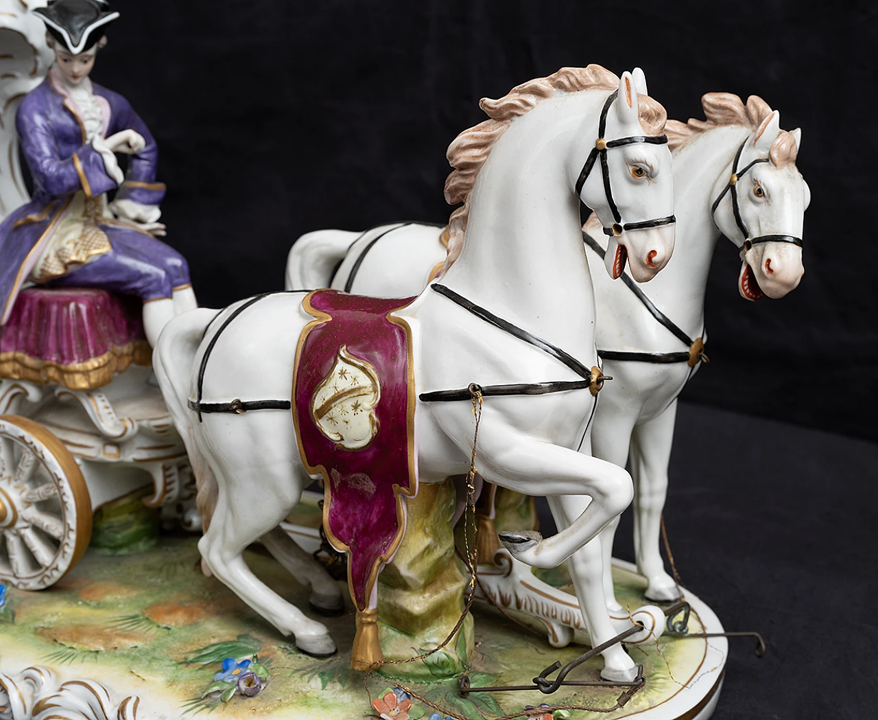 Carriage, Dresden porcelain sculpture, early 20th century 4