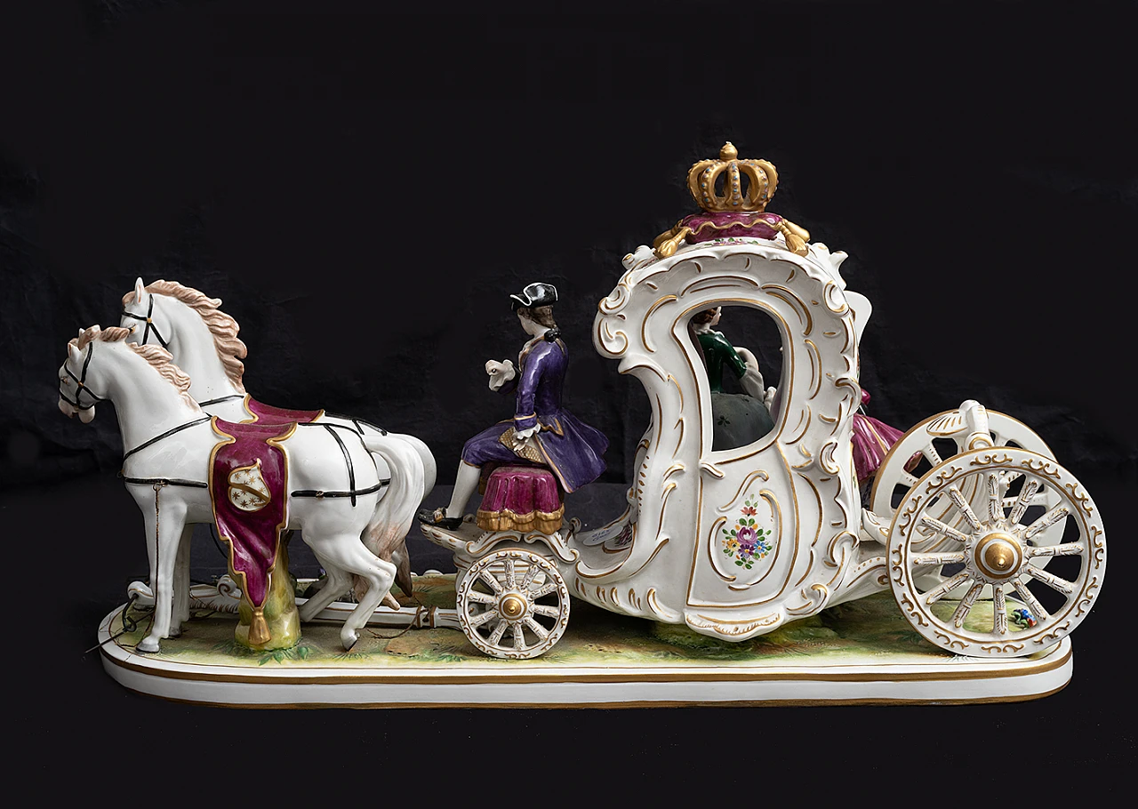 Carriage, Dresden porcelain sculpture, early 20th century 7