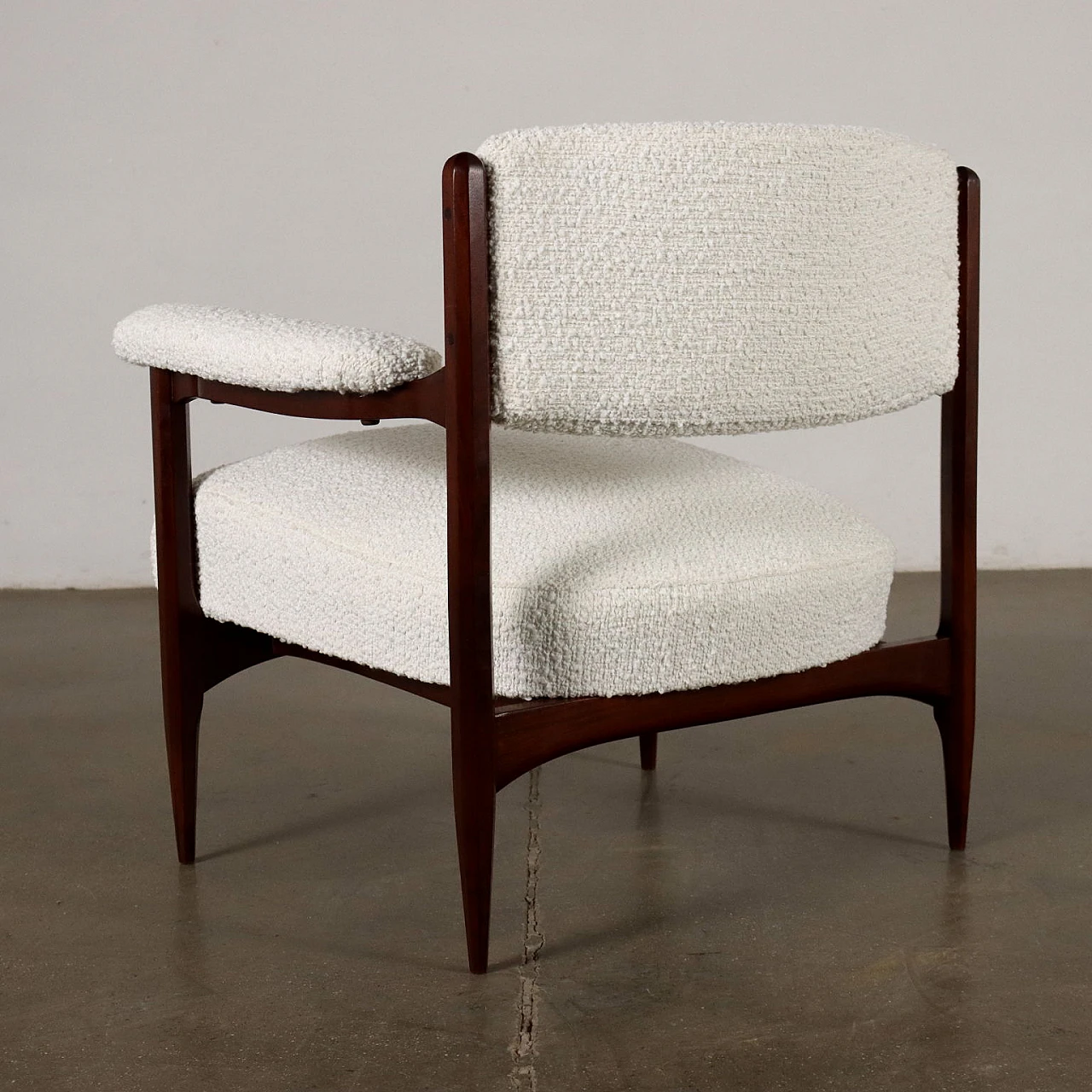 Pair of teak armchairs with fabric cover, 1960s 8