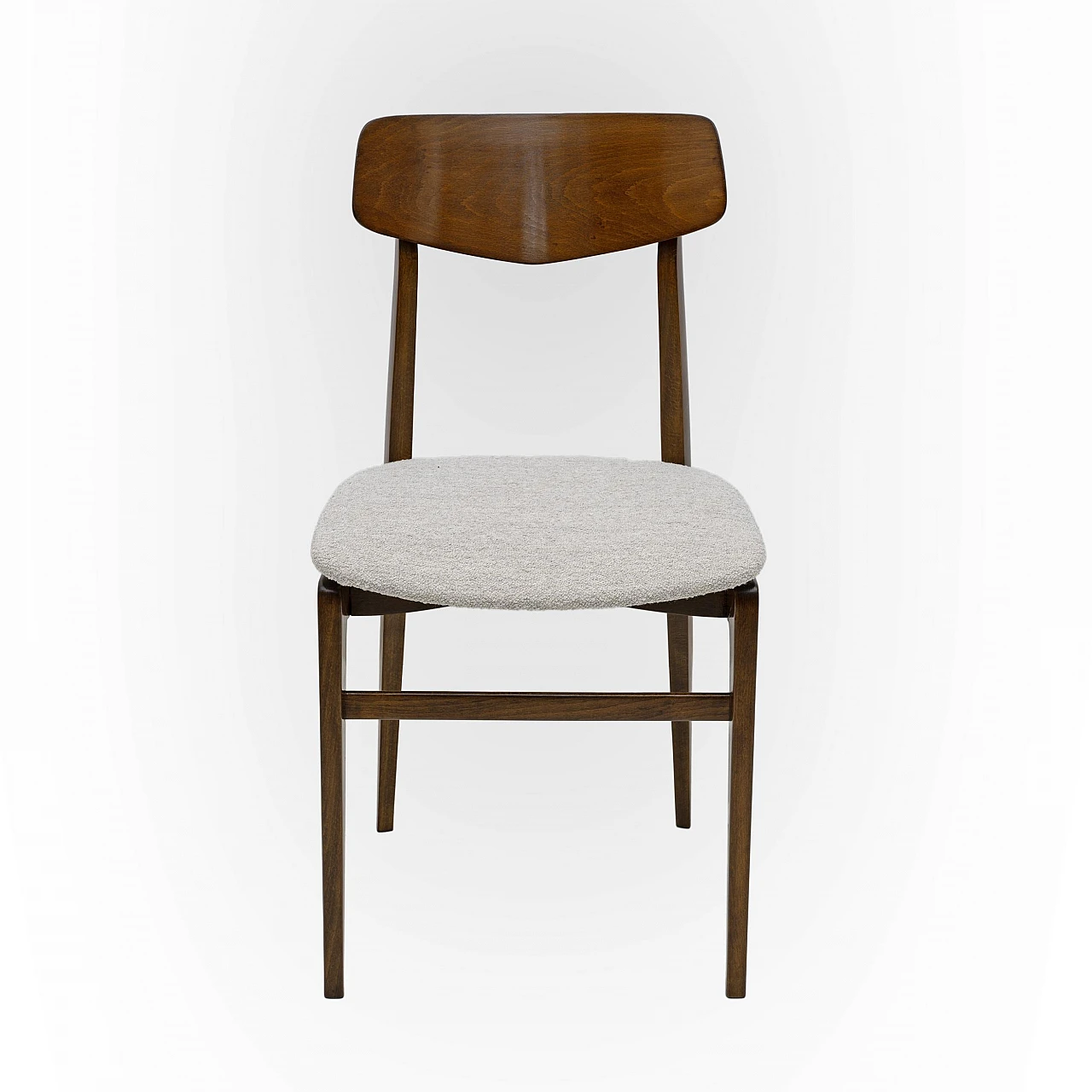 6 Danish chairs in walnut-stained beech and fabric, 1960s 7