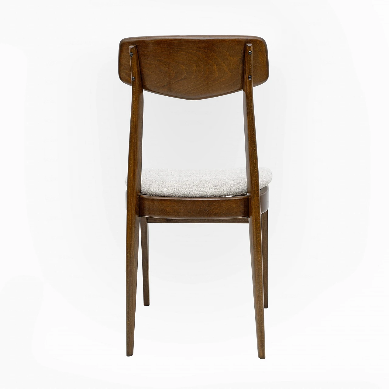 6 Danish chairs in walnut-stained beech and fabric, 1960s 10