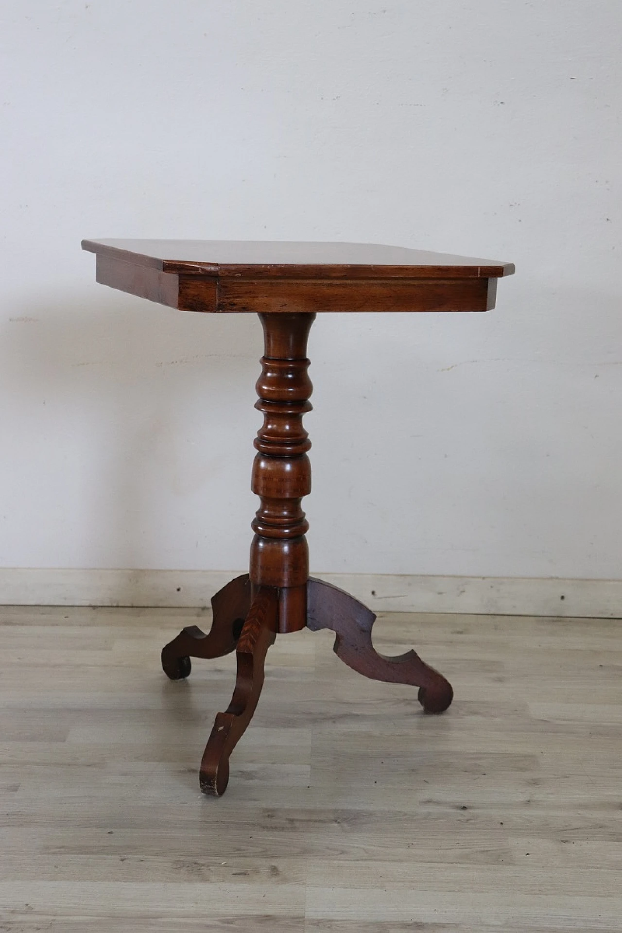 Walnut coffee table with inlaid top in Louis Philippe style, 1980s 3