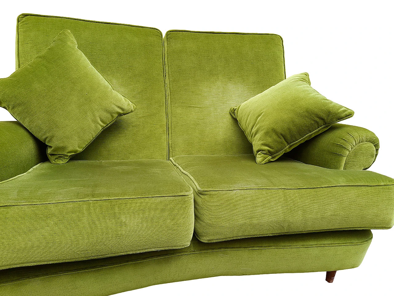 Green velvet two-seater sofa, 1950s 2