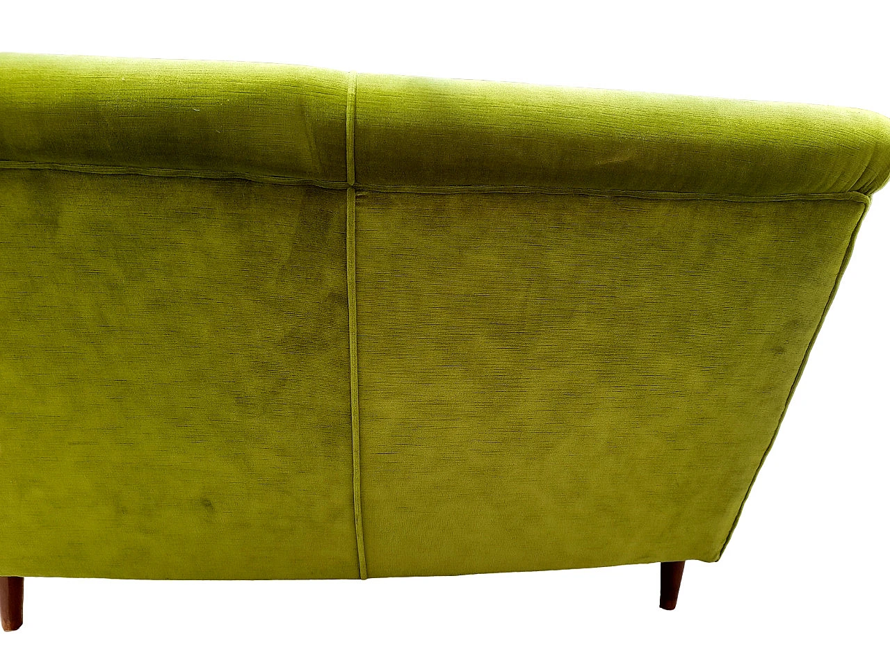 Green velvet two-seater sofa, 1950s 6