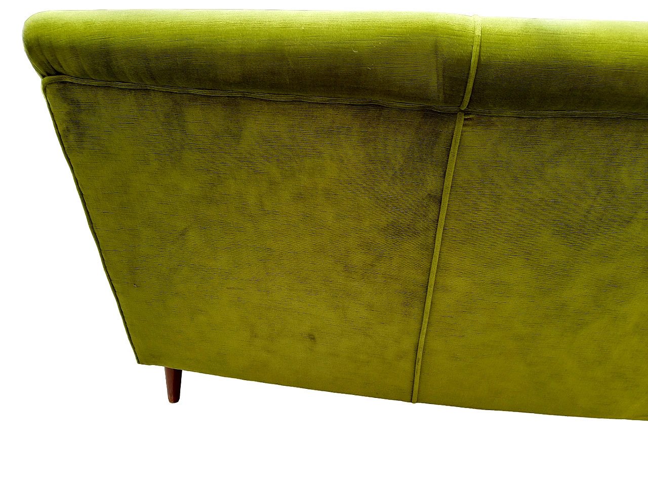 Green velvet two-seater sofa, 1950s 7