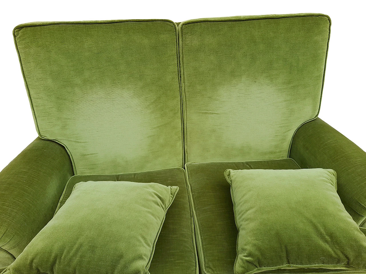 Green velvet two-seater sofa, 1950s 8