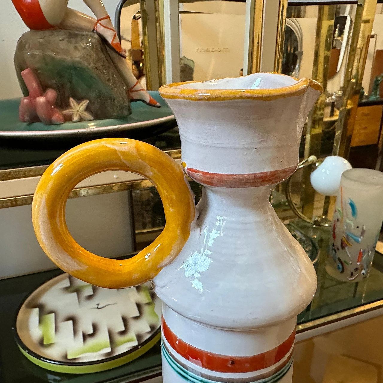 Sicilian painted ceramic jug, 1970s 12