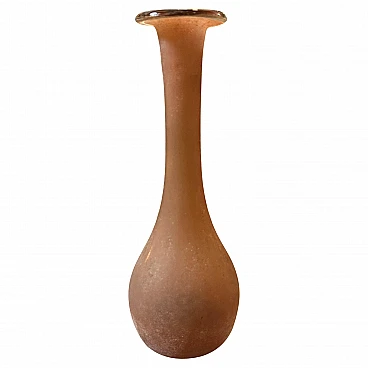 Orange scavo glass vase attributed to Cenedese, 1970s