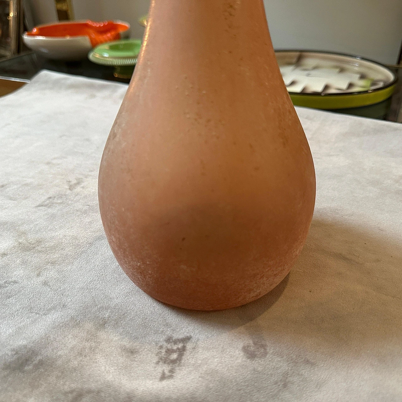 Orange scavo glass vase attributed to Cenedese, 1970s 2