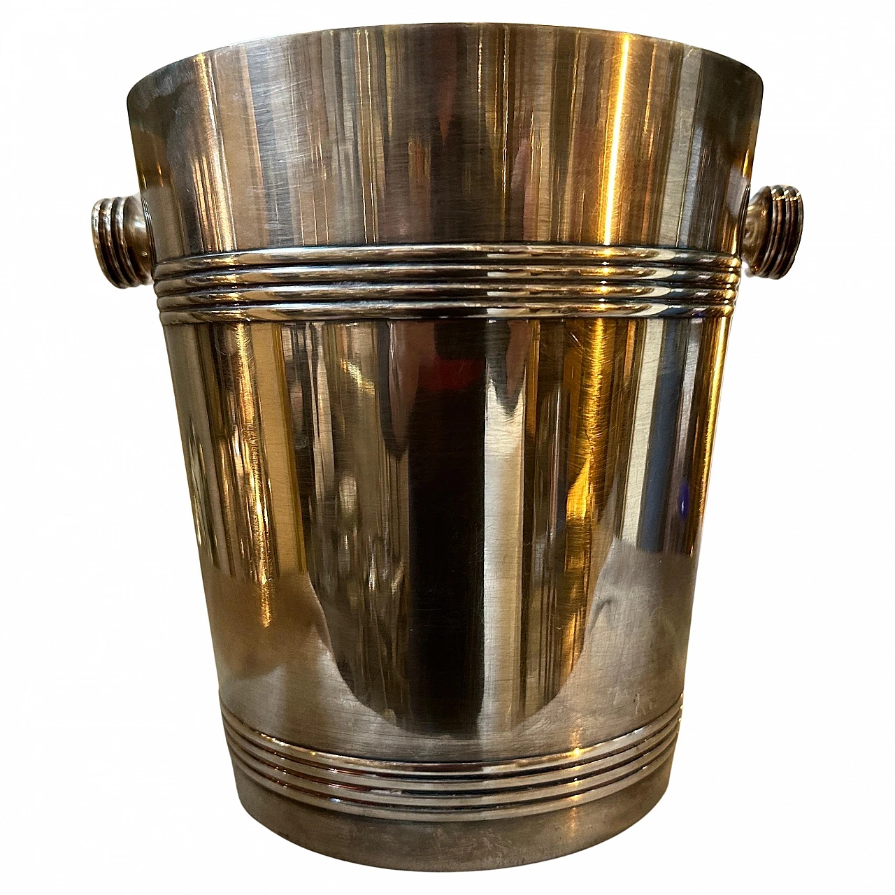 French Art Deco silver plated wine cooler, 1950s 1