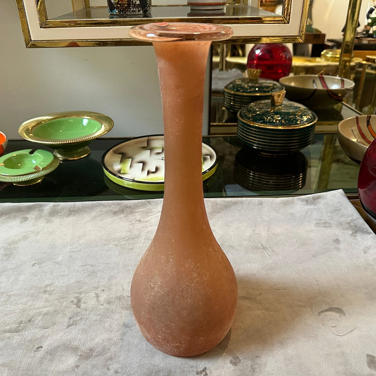 Orange scavo glass vase attributed to Cenedese, 1970s 6