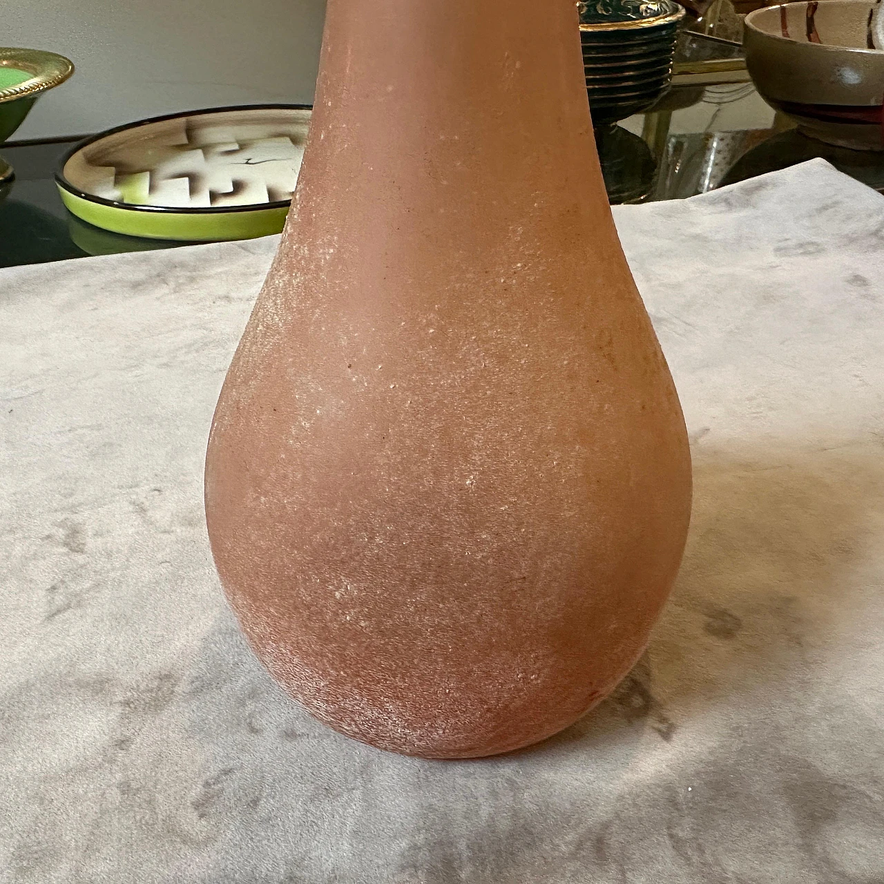 Orange scavo glass vase attributed to Cenedese, 1970s 8