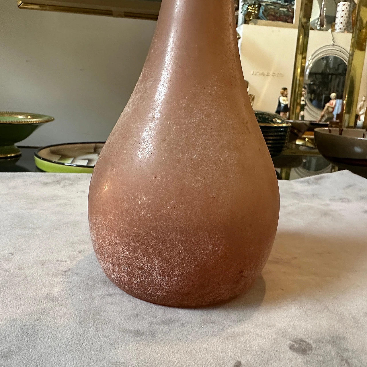 Orange scavo glass vase attributed to Cenedese, 1970s 12