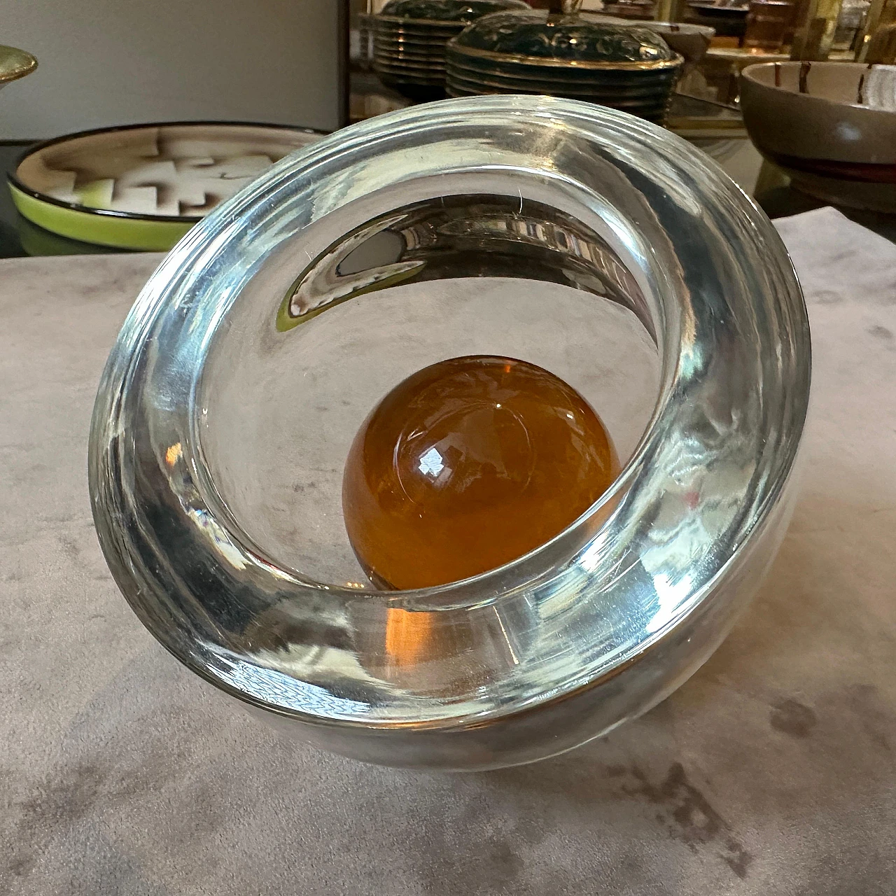 Murano glass ashtray by Alfredo Barbini, 1980s 5